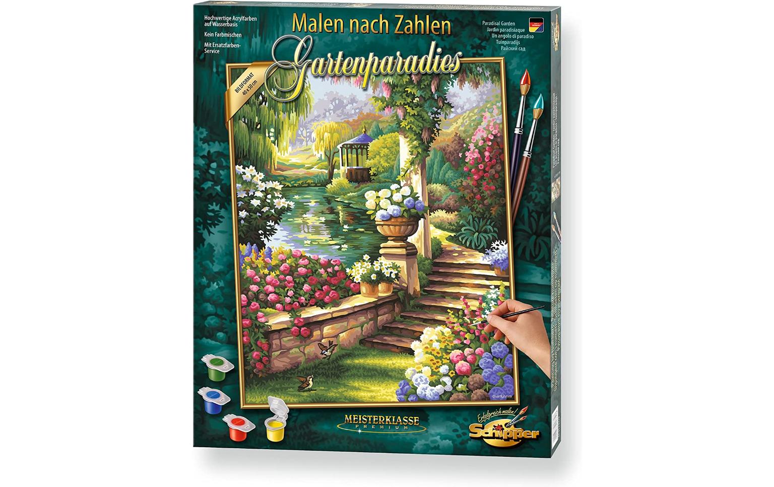 Schipper Malen-nach-Zahlen-Set – Gartenparadies – 40 × 50 cm – ab 8 Jahren