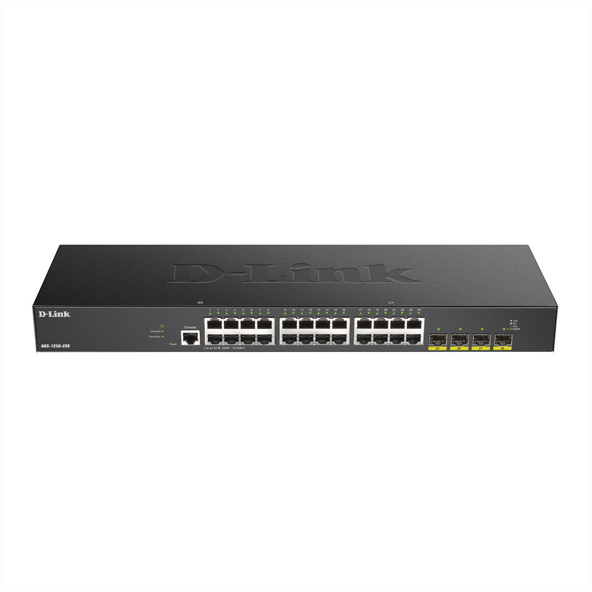 D-Link DGS-1250-28X – Managed Switch – 24×GbE, 4×SFP+, L3, 19" Rack, 1U