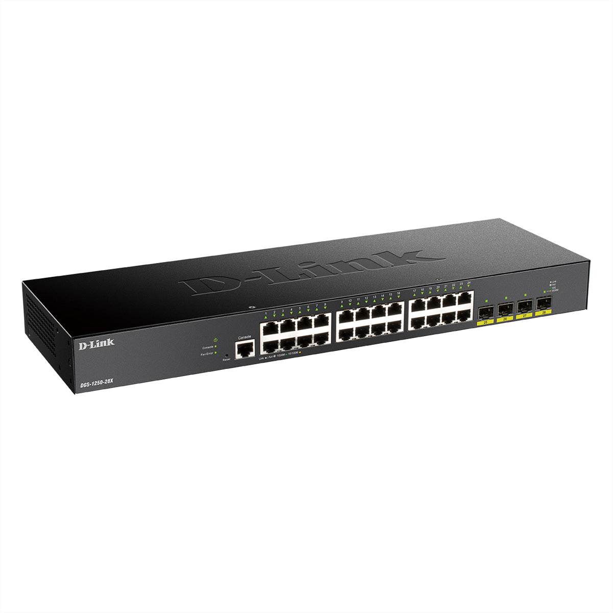 D-Link DGS-1250-28X – Managed Switch – 24×GbE, 4×SFP+, L3, 19" Rack, 1U