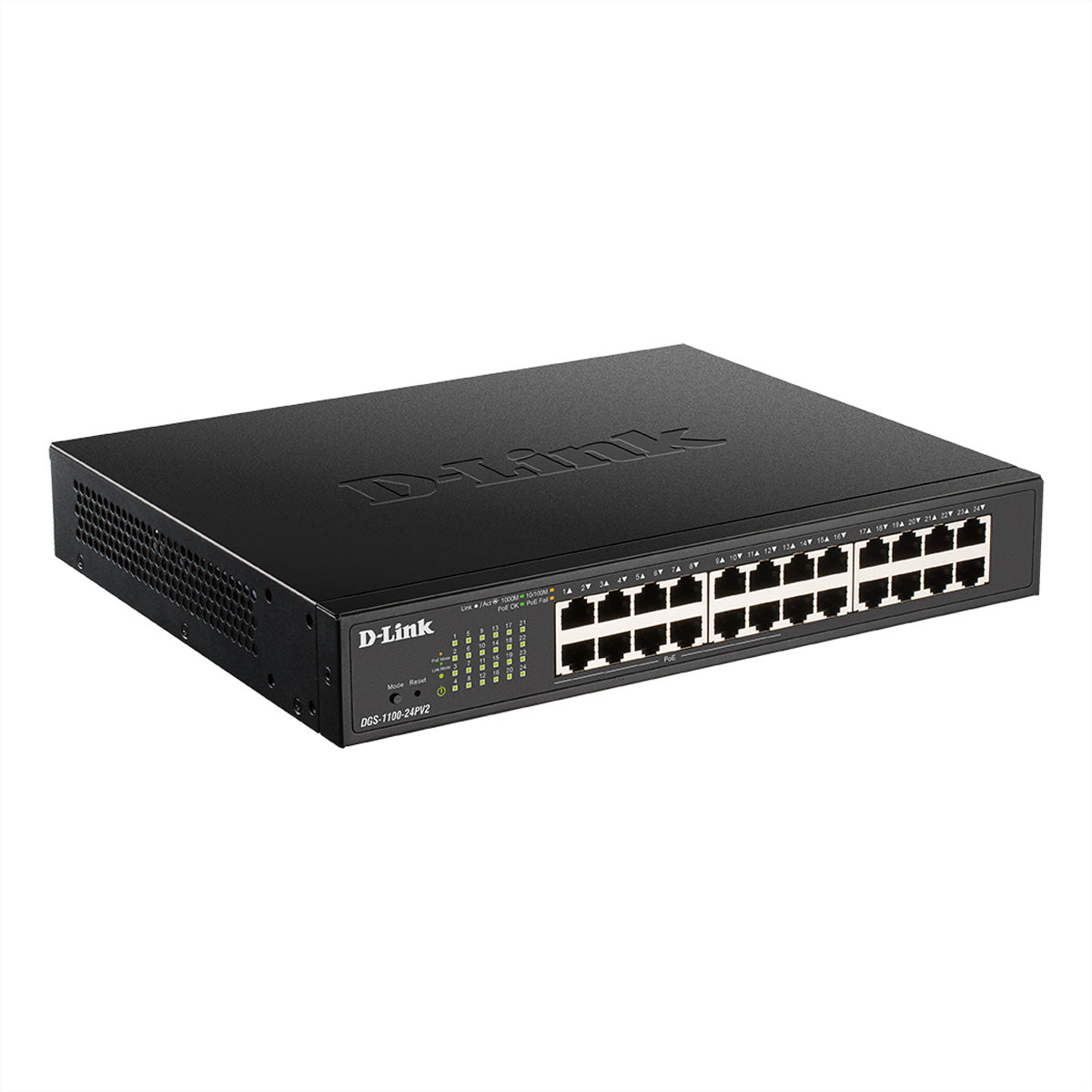 D-Link DGS-1100-24PV2 – Managed Switch – 24×GbE, L2, PoE+ 100 W, 19" Rack