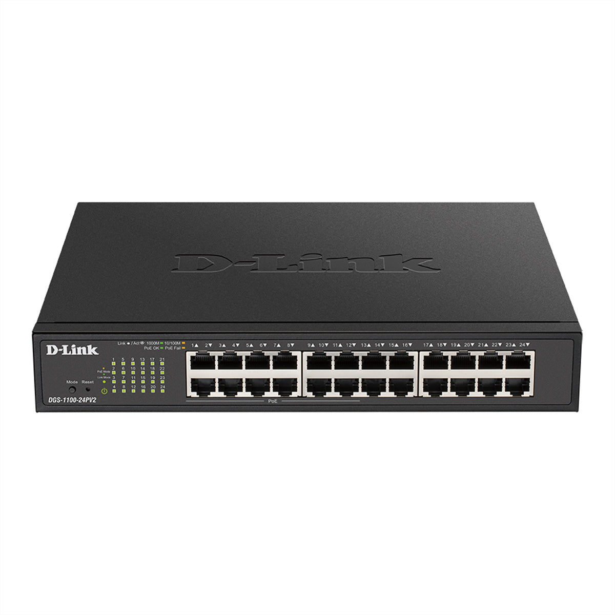 D-Link DGS-1100-24PV2 – Managed Switch – 24×GbE, L2, PoE+ 100 W, 19" Rack