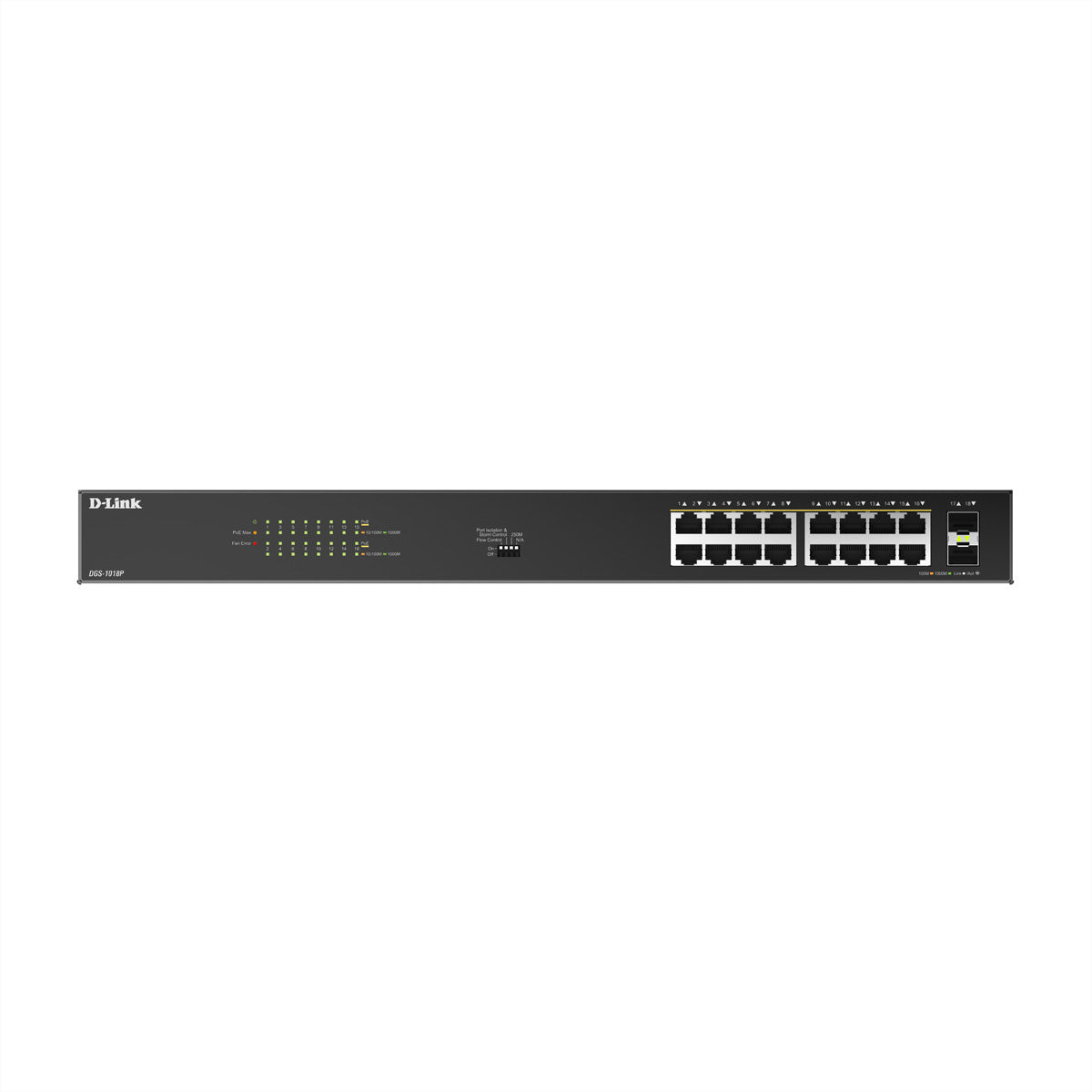 D-Link DGS-1530-28P/E – Managed Switch – 24×GbE, 4×SFP+, L2, PoE+ 370 W, 1U