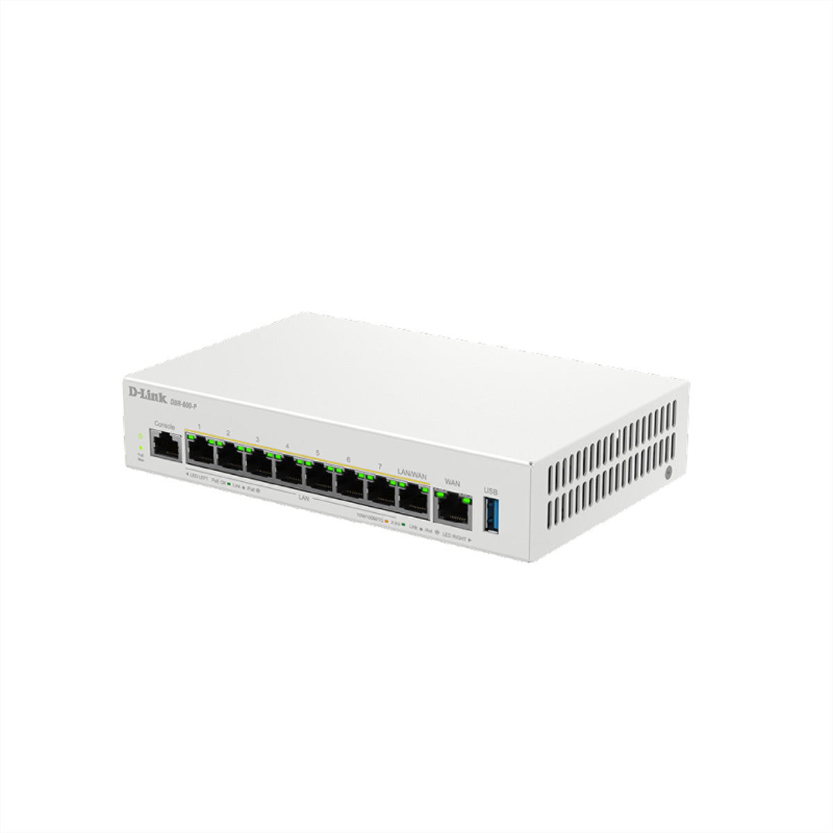 D-Link DBR-600-P – VPN-Router – 7×2,5G LAN, 1×2,5G WAN/LAN, 8×PoE+ 123 W, Dual-WAN, IPSec/PPTP/L2TP/WireGuard
