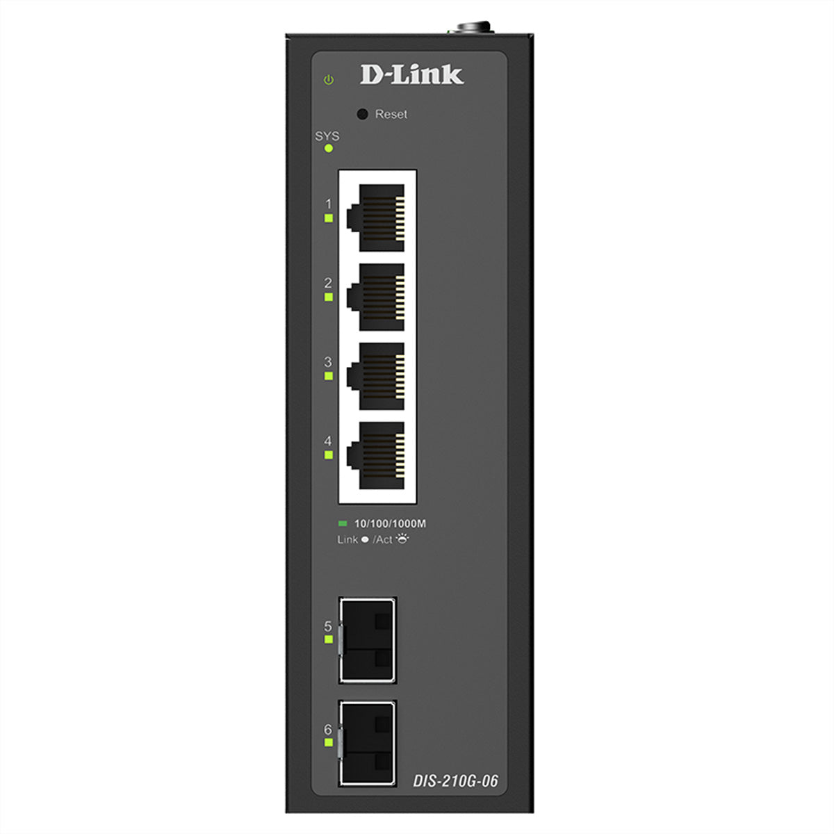 D-Link DIS-210G-06 – Managed L2/L3 Switch – 4× 1G, 2× SFP, Hutschiene