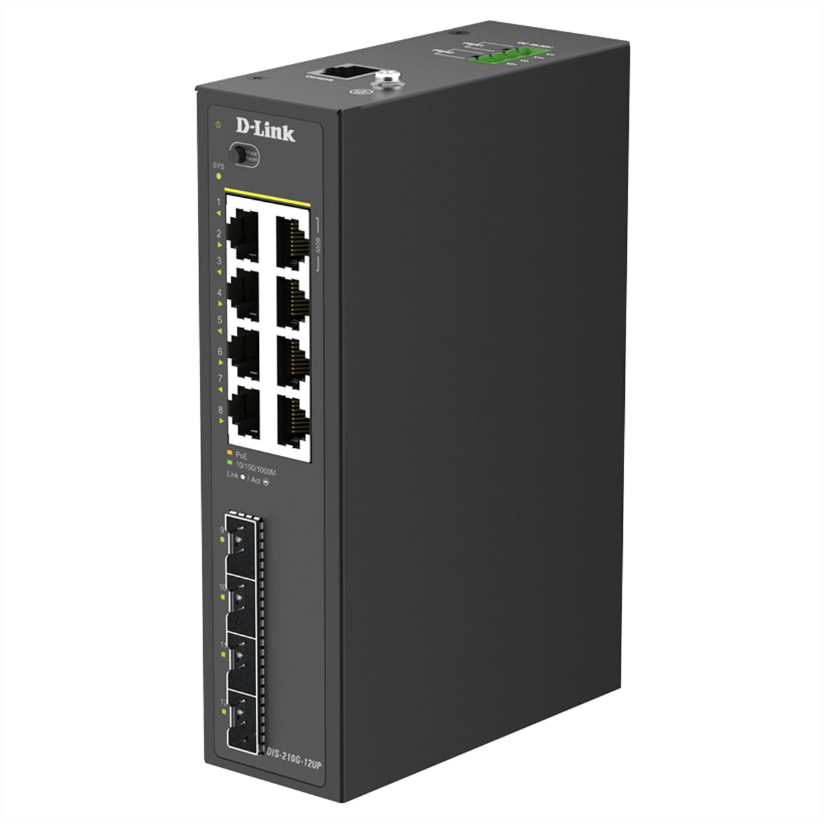D-Link DIS-210G-12UP – Managed Switch – 8×GbE, 4×SFP, L2/L3, PoE++ 240 W