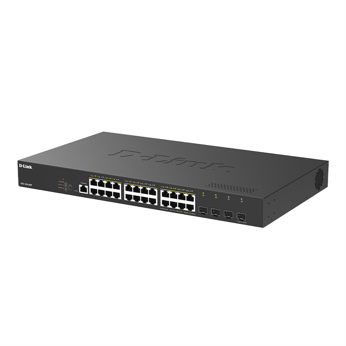 D-Link DGS-1250-28XP/E – Managed Switch – 24×GbE, 4×10G SFP+, L2+/L3, PoE+ 375 W, 19" Rack