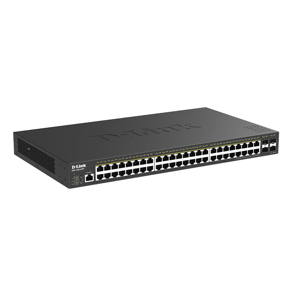 D-Link DGS-1250-52XP/E – Smart L2/L3 Switch – 48× 1G, 4× SFP+, PoE+, PoE-Budget 375 W, 19"