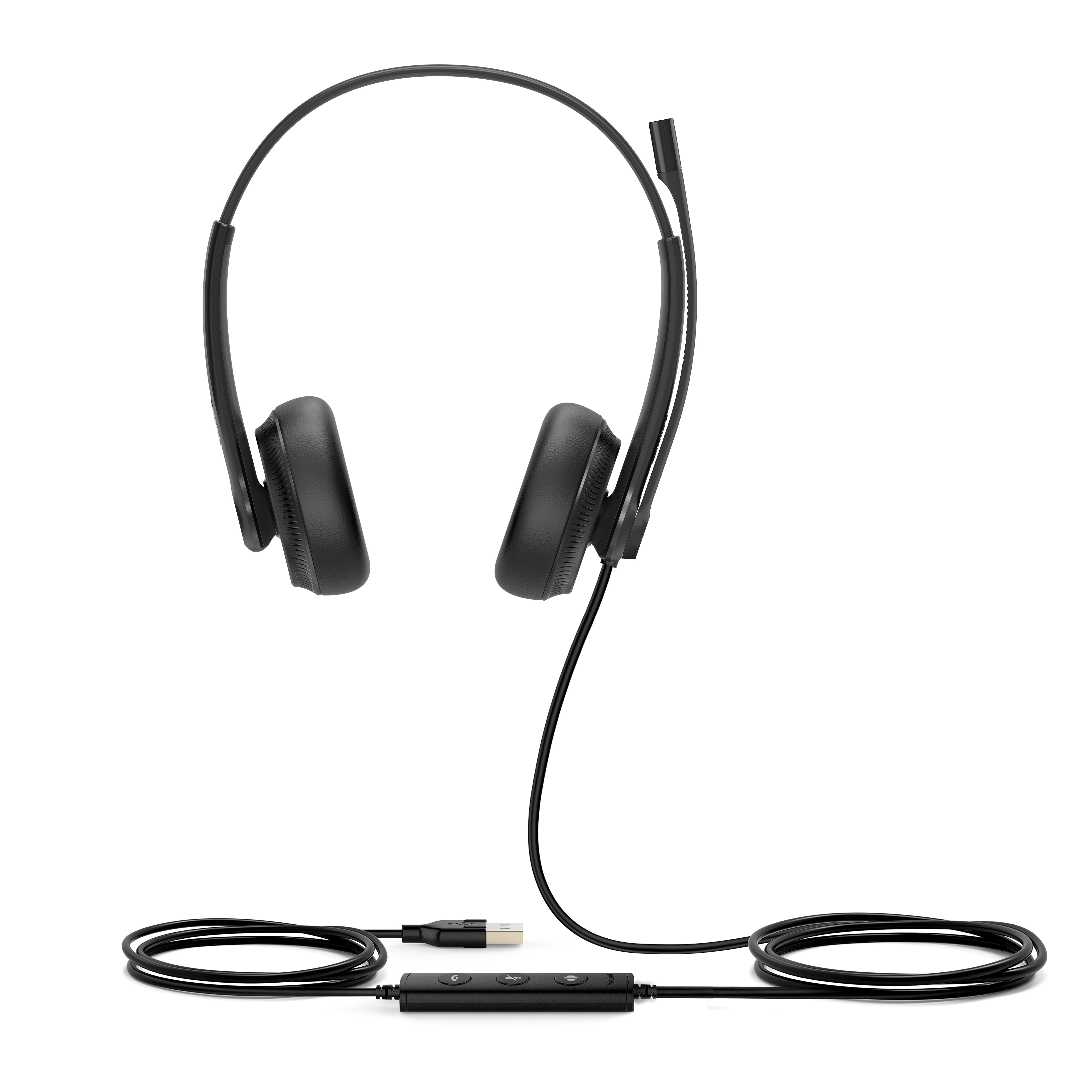 Yealink UH34 Dual UC Headset – On-Ear, Stereo, Kabel, USB-A, für T41S, T42S, T46S und andere, Schwarz
