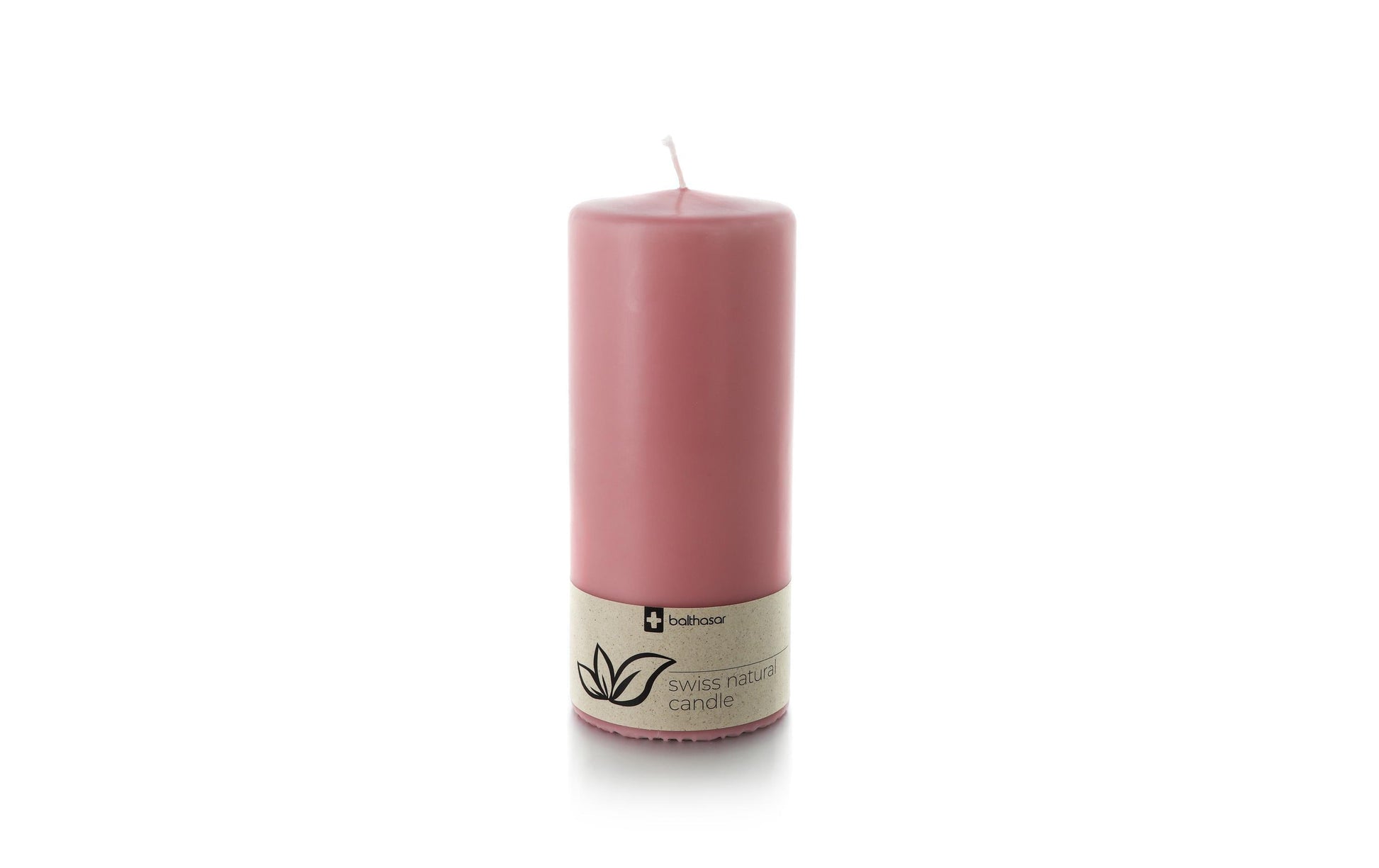 Balthasar Zylinderkerze – Ø 6 × 15 cm – rosa – 55 h