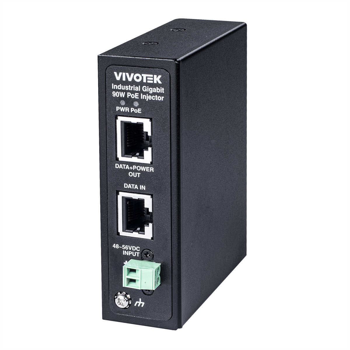 VIVOTEK AW-IHB-0100 PoE-Injektor – 90 W IEEE 802.3af, 2× RJ-45 (1× PoE), Hutschiene