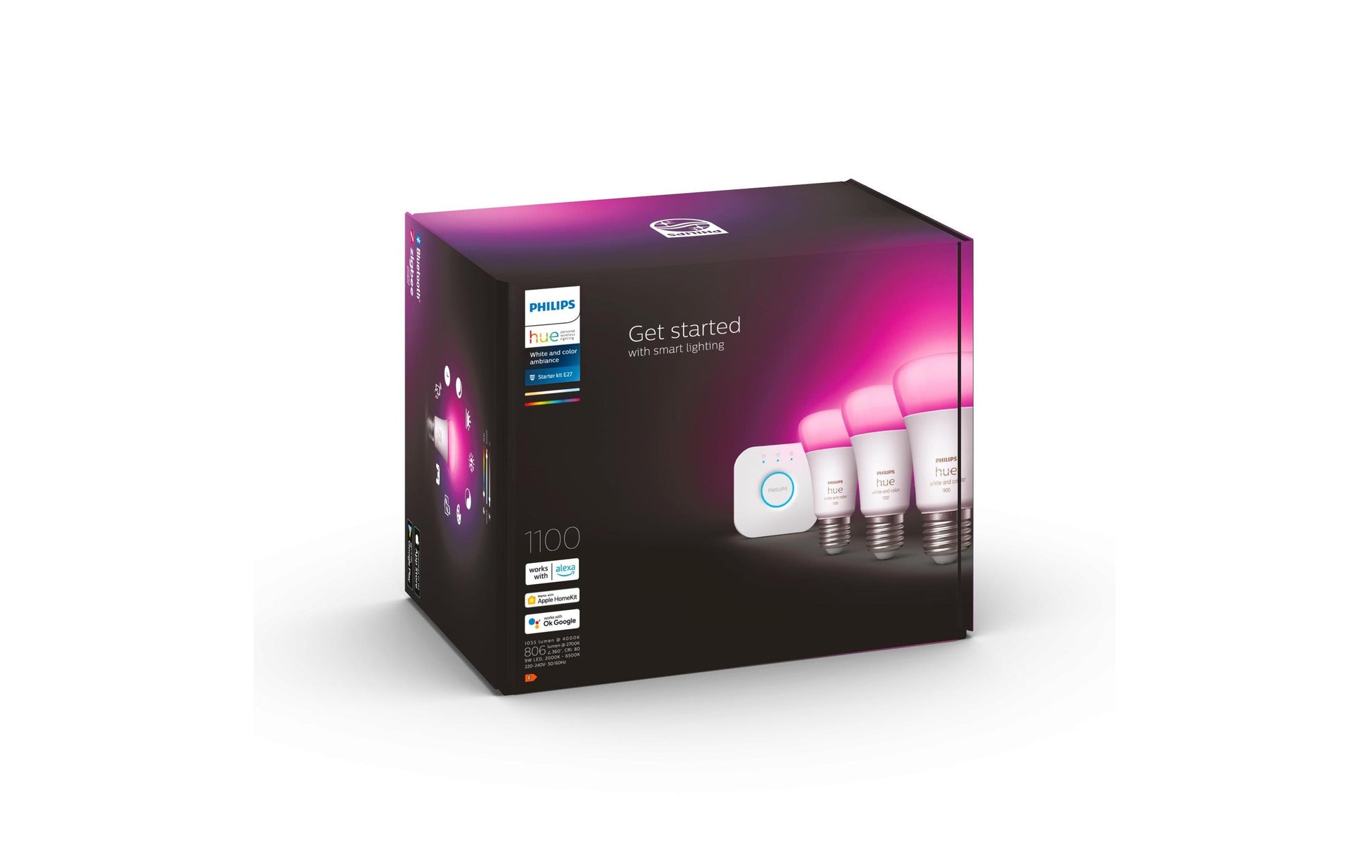 Philips by Signify Philips Hue Smart-Leuchtmittel E27 White & Color Ambiance – 1055 lm, 2200–6500 K/mehrfarbig, dimmbar – 3er-Pack