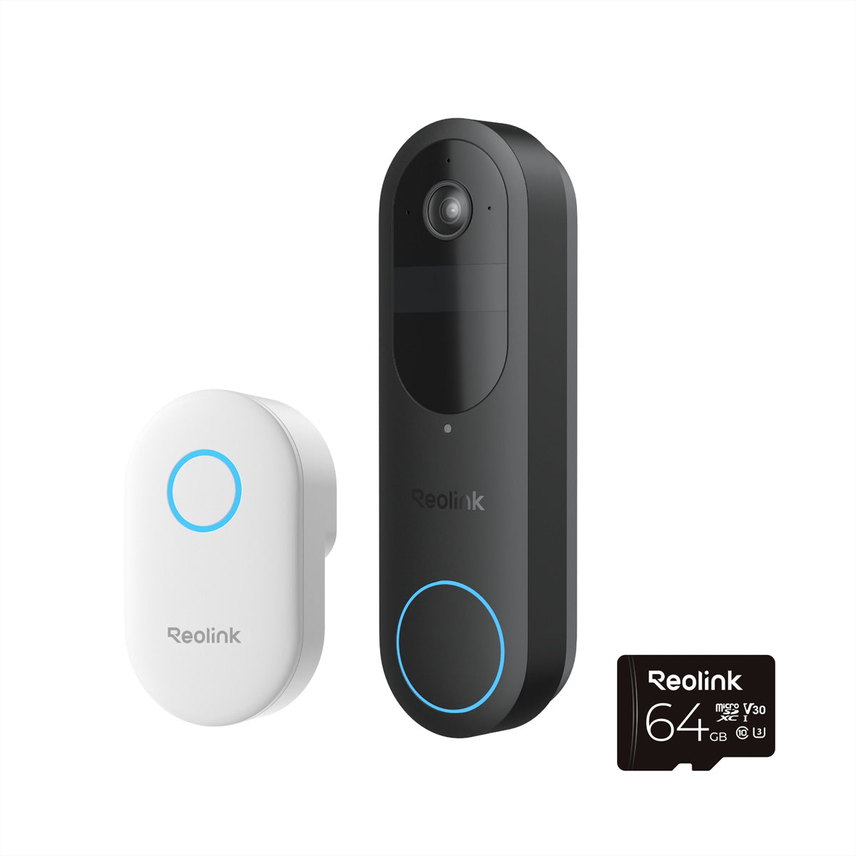 Reolink D340B Video-Türklingel – 5 MP, 2560×1920, 134°, Nachtsicht, WLAN, Akku, Schwarz