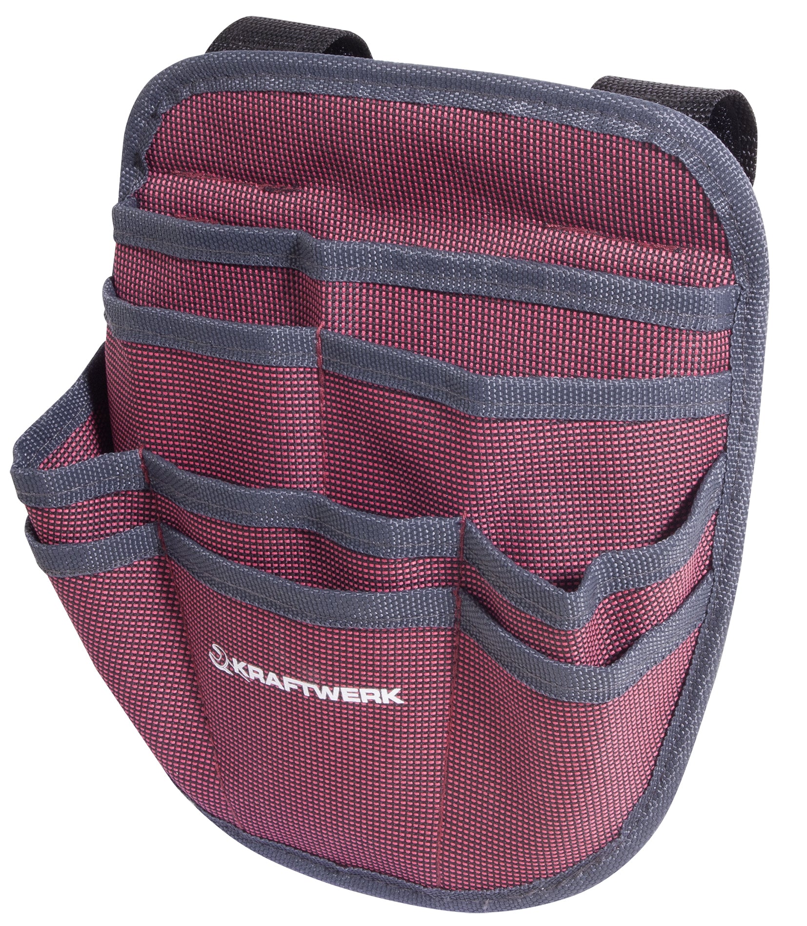 KRAFTWERK Elektriker-Werkzeug-Gürteltasche – mit verstellbarem Hüftgurt, schwarz/rot, B 300 × H 100 × T 250 mm