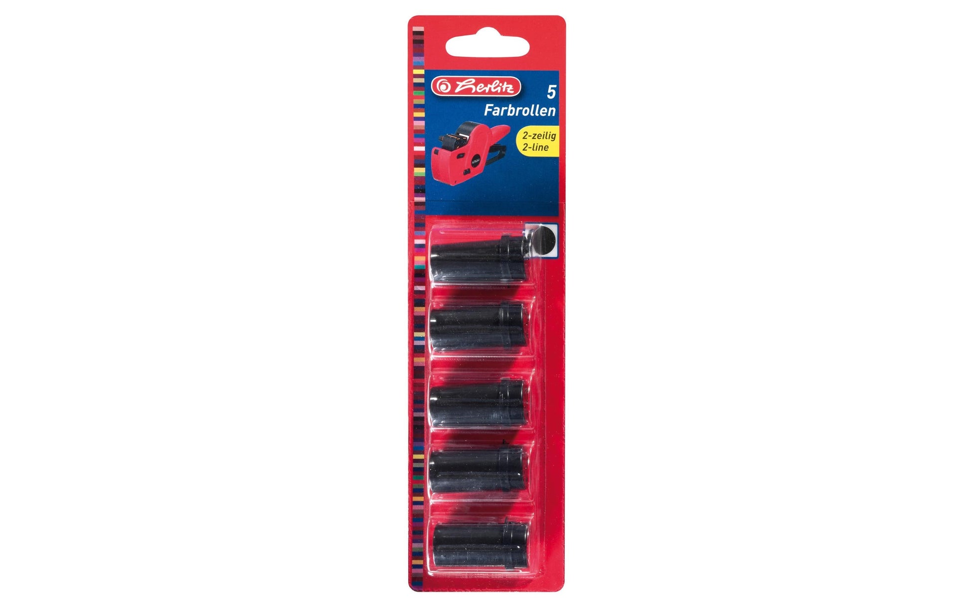 Herlitz Ersatzfarbrolle (Rolle) – schwarz, Kunststoff, für 1605120, 5 Stk.