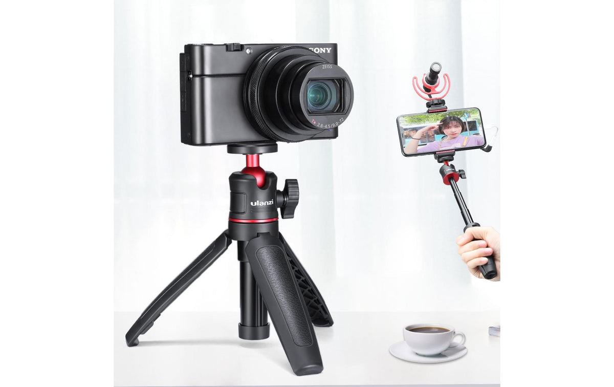 Ulanzi MT-08BK Mini-Stativ – bis 27,5 cm, 1/4" Gewinde – Schwarz