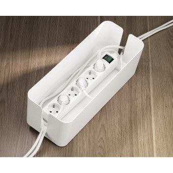 Hama Maxi Kabelbox 400 × 138 × 156 mm – für Kabel bis Ø 20 mm – weiss – Kunststoff