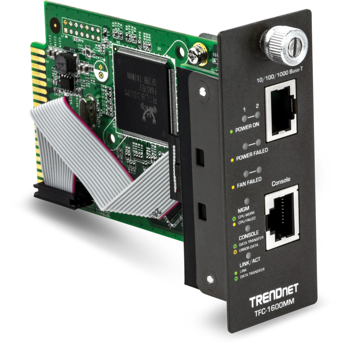 Trendnet TFC-1600MM – Medienkonverter (Management-Modul) – 2×RJ45 2 Gbit/s, Schwarz
