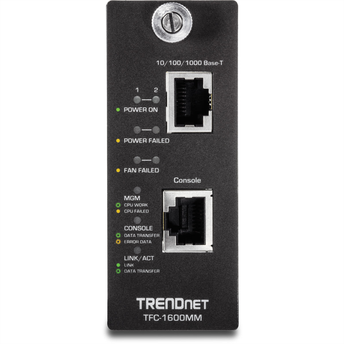 Trendnet TFC-1600MM – Medienkonverter (Management-Modul) – 2×RJ45 2 Gbit/s, Schwarz