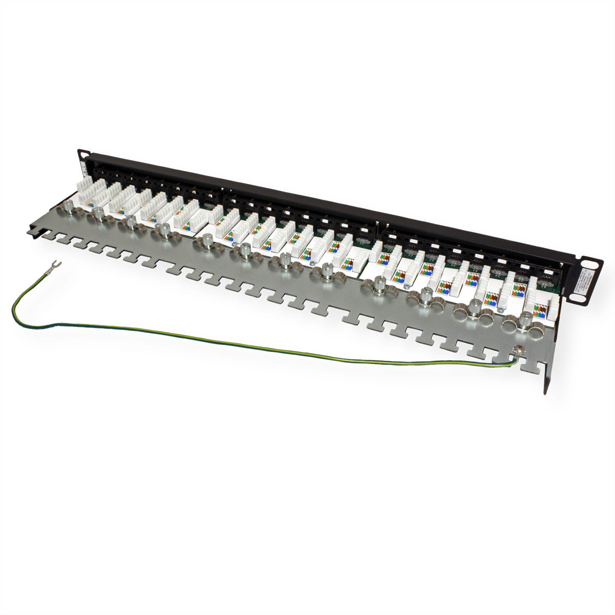 TRENDnet TC-P24C6AS Patchpanel – Cat6A (Klasse EA), 24× RJ-45, geschirmt, 1U, schwarz, für Cat6A, Cat6, Cat5e