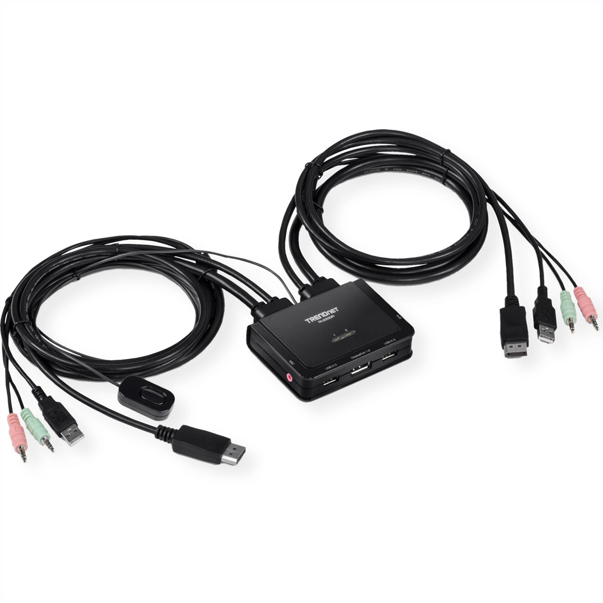 TRENDnet TK-220DPi – 2-Port DP KVM-Switch – 4K/60 Hz, USB, Audio