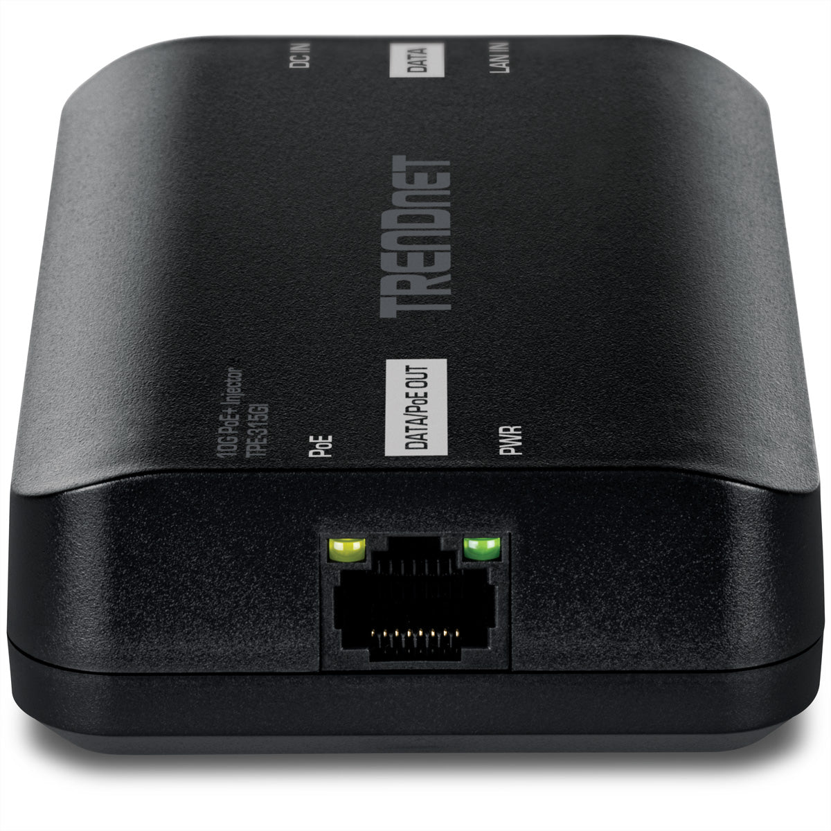 TRENDnet TPE-315GI PoE-Injektor – 10 Gbit/s, PoE+ 30 W, 1× RJ-45 – Schwarz