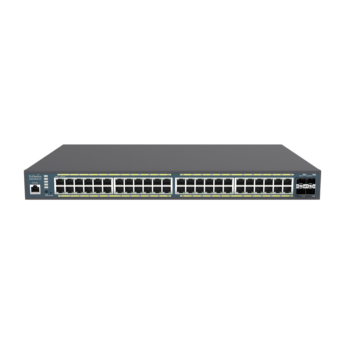 EnGenius EWS7952P-FIT – Managed L2/L3 Switch – 48× 1G, 4× SFP, PoE+, PoE-Budget 410 W, 19"