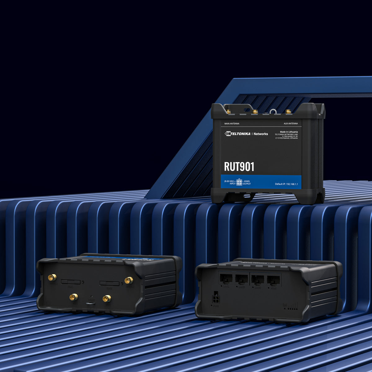 Teltonika RUT901 – LTE-Router, Wi-Fi 4, 2,4 GHz, 4x LAN (Fast Ethernet), SIM-Slot, PoE, IP30, Schwarz
