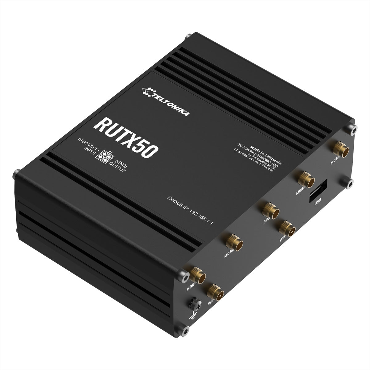Teltonika RUTX50 – 5G Router, Wi‑Fi 5, Dual‑Band (2,4/5 GHz), 867 Mbit/s, 5× GbE, Dual‑SIM