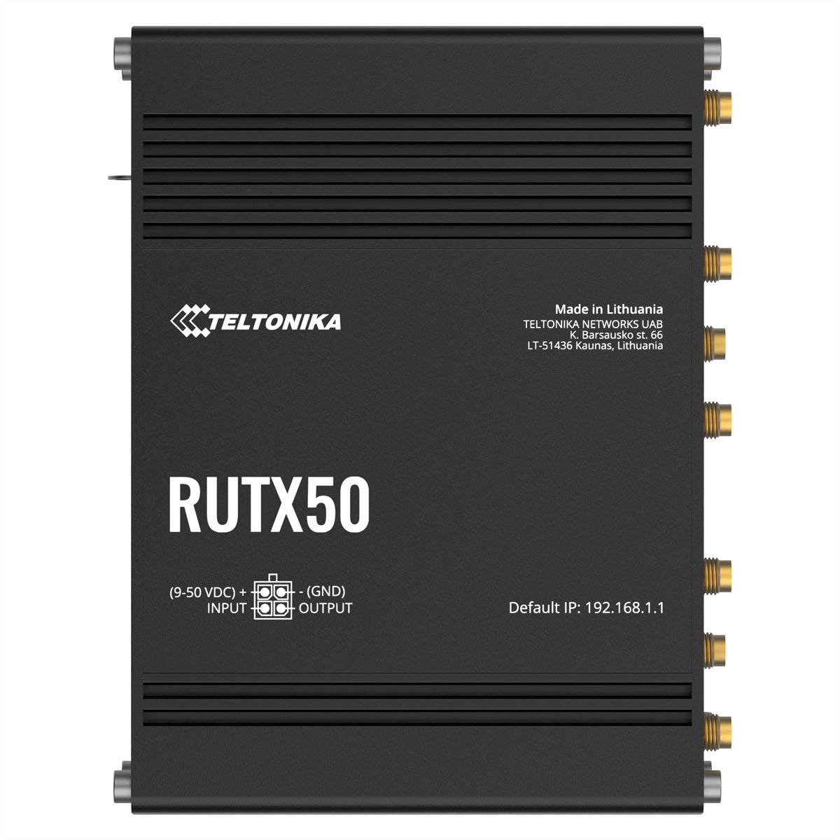 Teltonika RUTX50 – 5G Router, Wi‑Fi 5, Dual‑Band (2,4/5 GHz), 867 Mbit/s, 5× GbE, Dual‑SIM