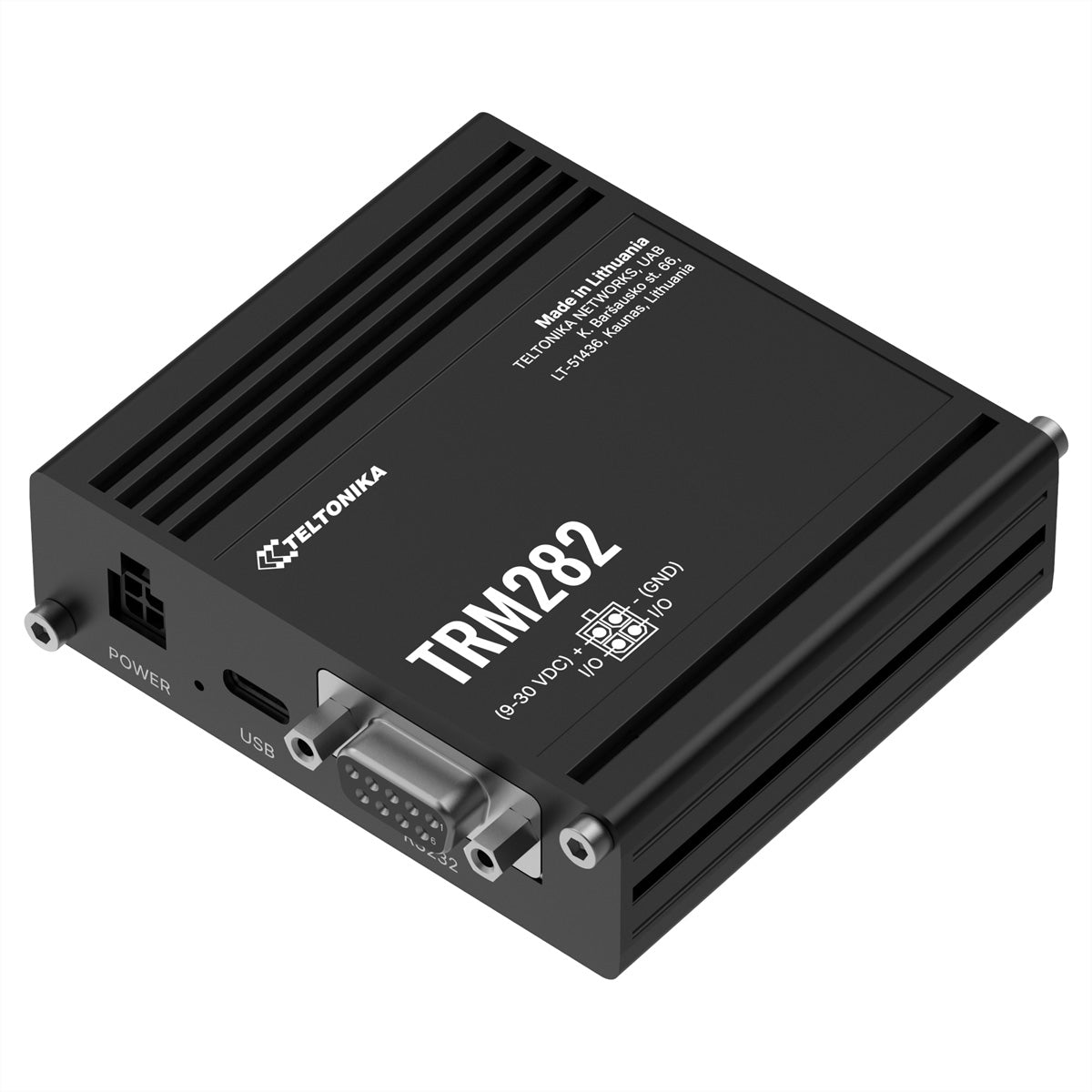 Teltonika TRM282 – LTE Router, USB, RS-232, 2× Mobilfunkantennen (SMA), Schwarz
