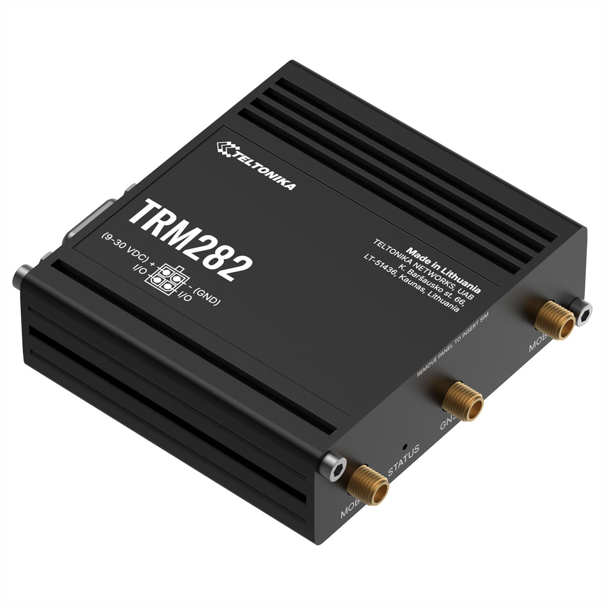 Teltonika TRM282 – LTE Router, USB, RS-232, 2× Mobilfunkantennen (SMA), Schwarz