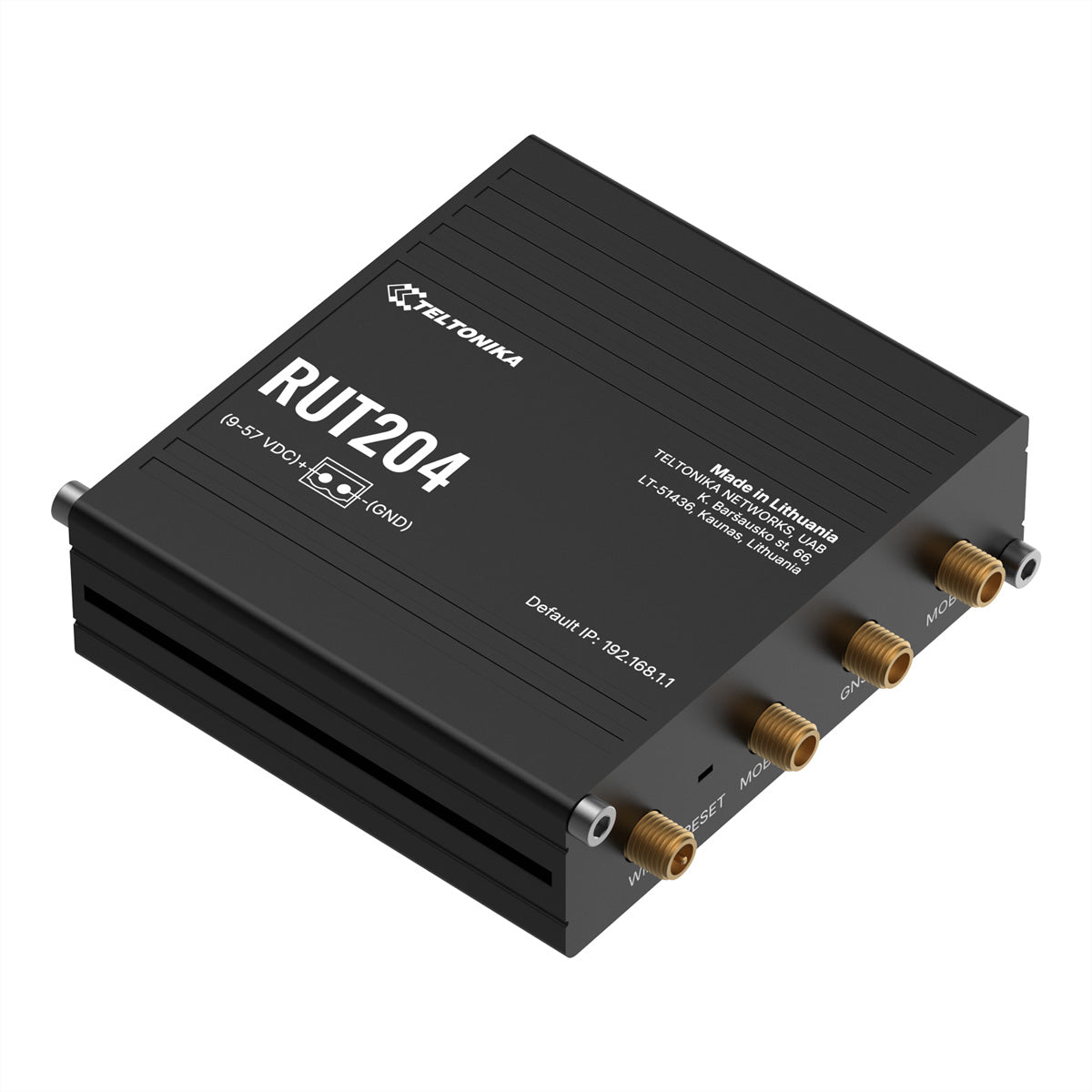 Teltonika RUT204 – LTE-Router, LTE Cat 4, Wi-Fi 4, Dual-SIM, 1x LAN 10/100, RS232, CAN-Bus, PoE-In