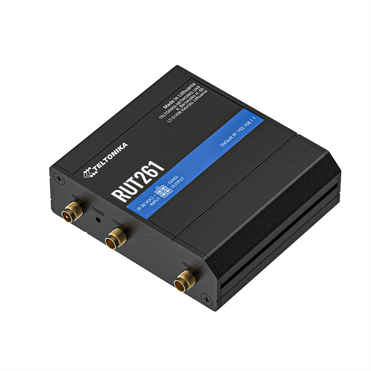 Teltonika RUT261 Router – LTE Cat 6, Wi‑Fi 4 (802.11n), 1× 10/100 LAN, RJ‑45 WAN, schwarz