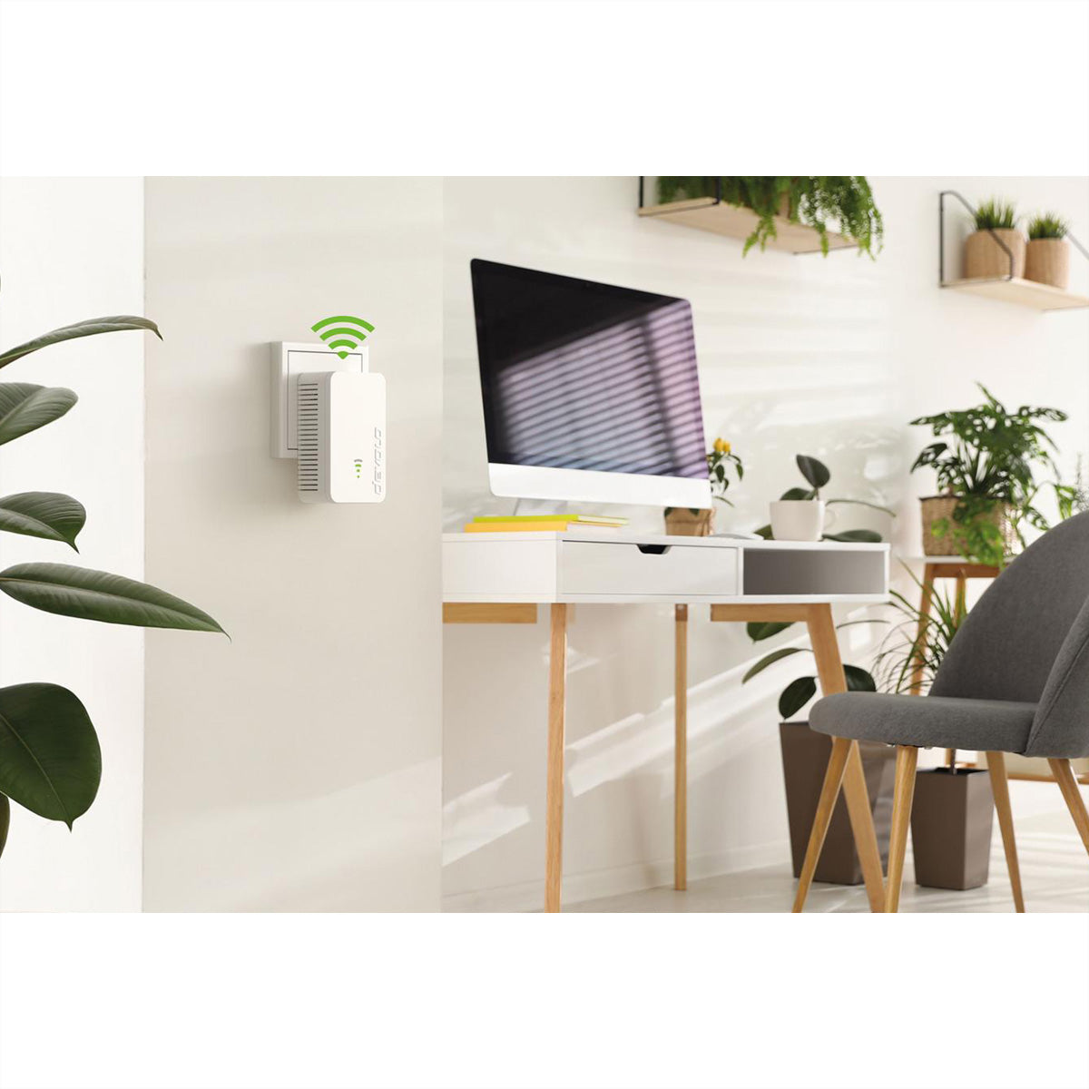 Devolo WiFi 5 Repeater 1200 – WLAN-Repeater – Wi-Fi 5 (802.11ac), Dual-Band, 1× 1G RJ-45, Weiss
