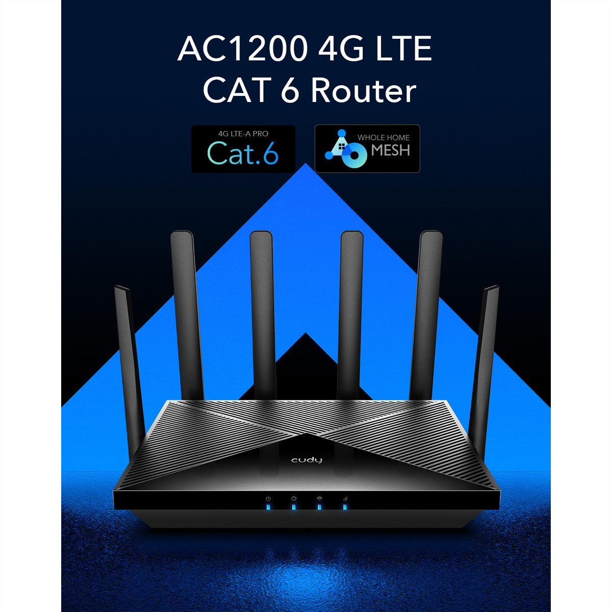 Cudy LT700 – WLAN-Router – Wi-Fi 5 (AC1200), Dual-Band (2,4/5 GHz), 4× 1G, 4G LTE Cat.6, Dual-SIM