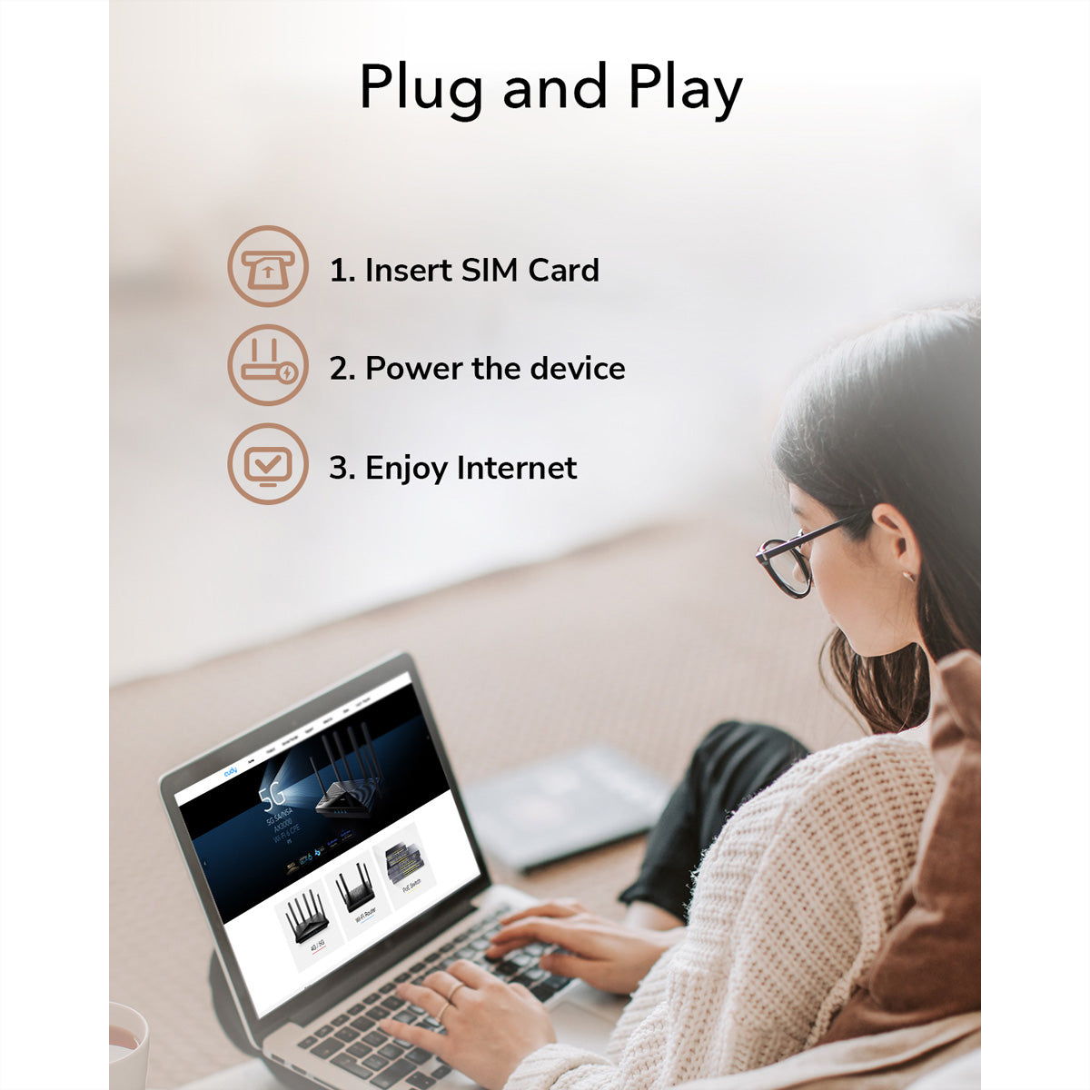 Cudy LT700 – WLAN-Router – Wi-Fi 5 (AC1200), Dual-Band (2,4/5 GHz), 4× 1G, 4G LTE Cat.6, Dual-SIM