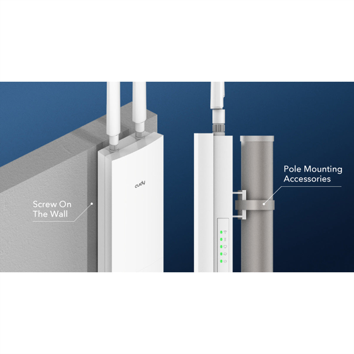 Cudy AP1200 – Access Point – Wi‑Fi 5 (2,4/5 GHz), 1,2 Gbit/s, PoE, Wandmontage