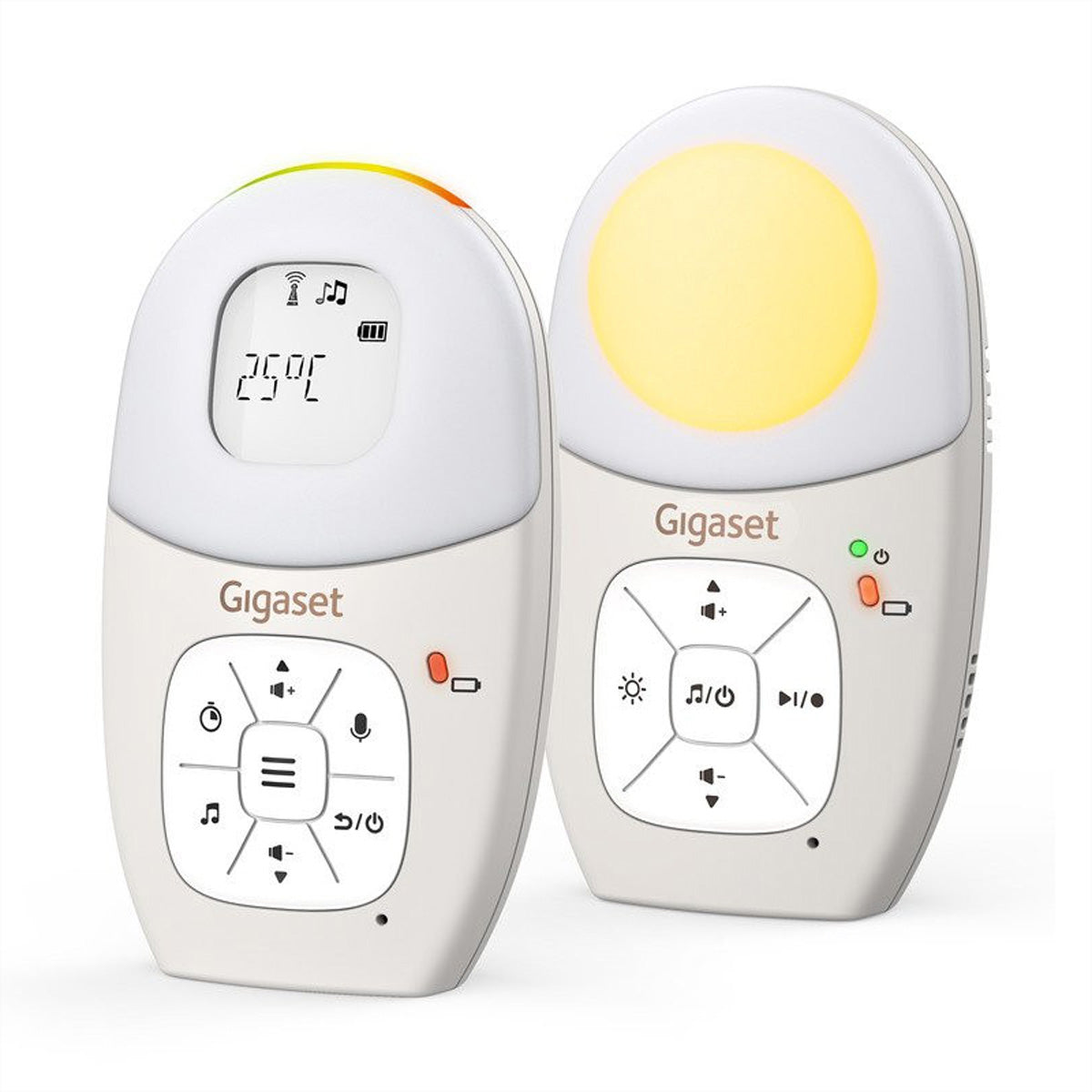 Gigaset Baby 100 Audio – DECT Audio-Babyphone, Reichweite bis 300 m, Batteriebetrieb, 4× NiMH, Grau