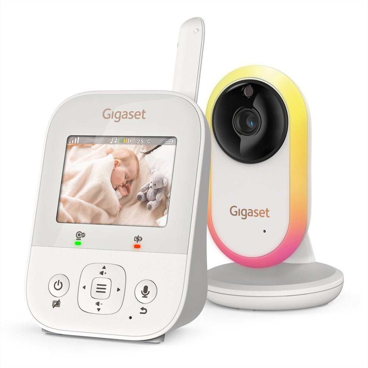 Gigaset Baby 300 Video – Babyphone, Video, FHSS, Akkubetrieb, Reichweite bis 300 m, Creme/Weiss
