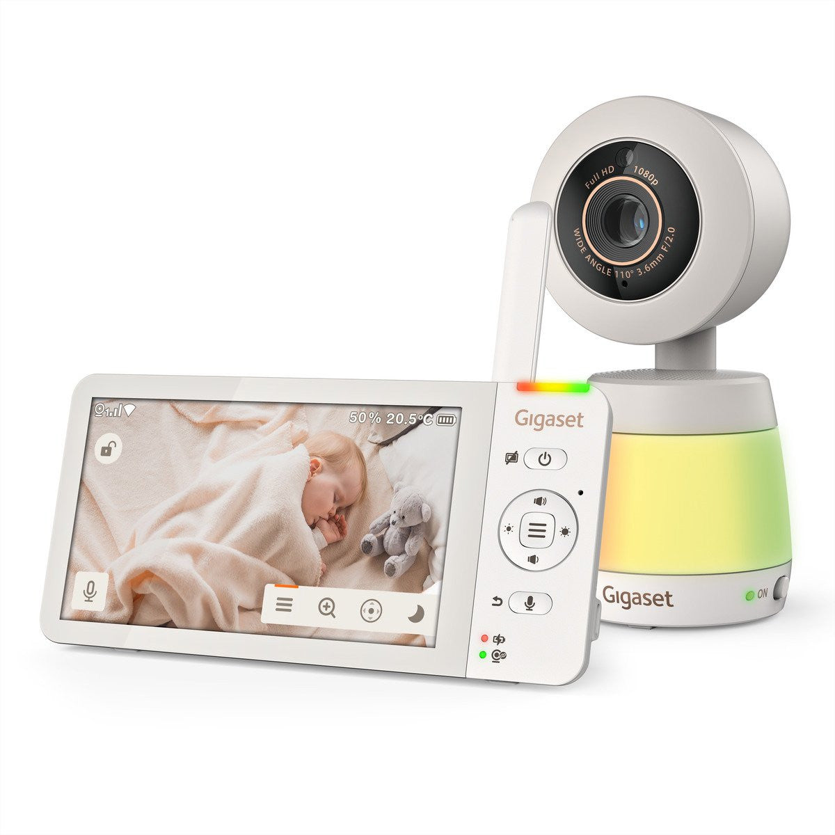 Gigaset Baby 700 Connected Babyphone – Video, Audio – WLAN – Akku – Display – Temperatur & Feuchte