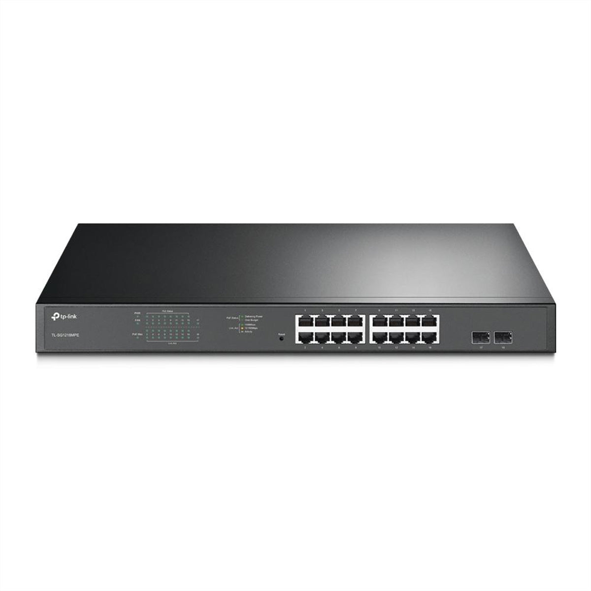 TP-Link TL-SG1218MPE – Managed Switch – 16×GbE, 2×SFP, L2, PoE+ 192 W, 1U