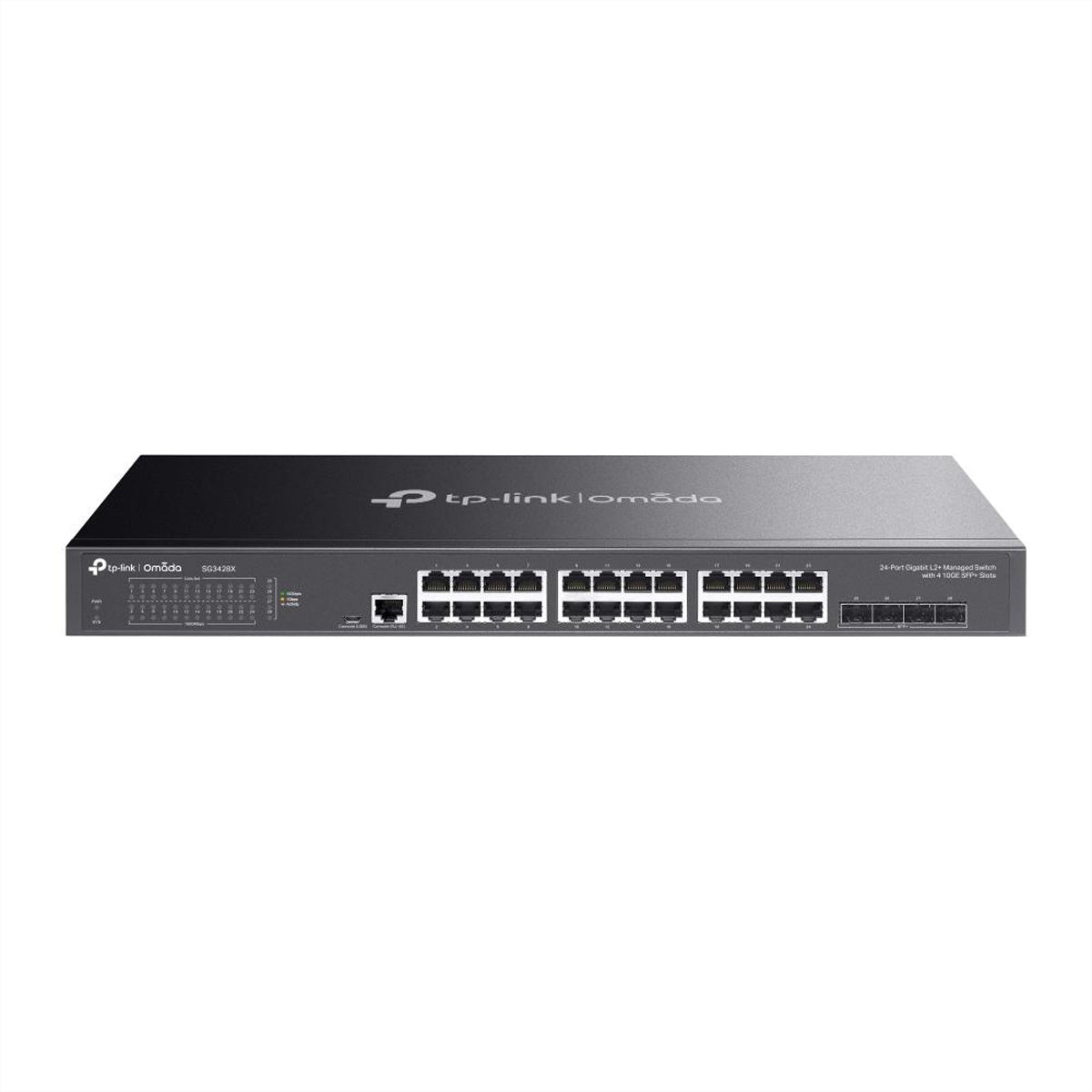 TP-Link SG3428X – Managed Switch – 24×GbE, 4×SFP+, L2+/L3, 19" Rack