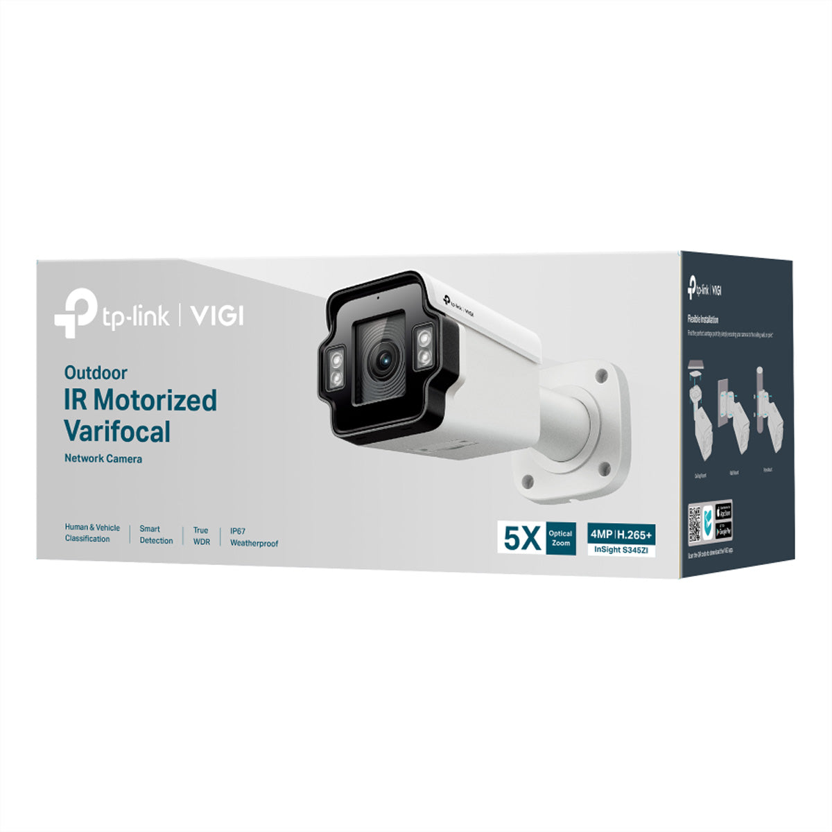 TP-Link VIGI S345ZI Bullet – 4MP – 5× Zoom – PoE – IP67 IK10