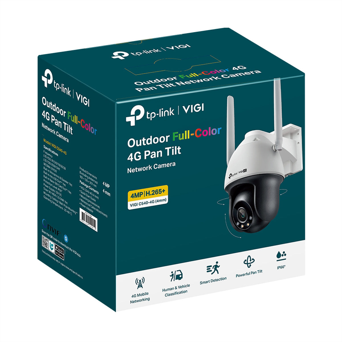 TP-Link VIGI C540-4G PTZ – 4MP – 4,0 mm – PoE/4G/LTE – IR 30 m – IP66