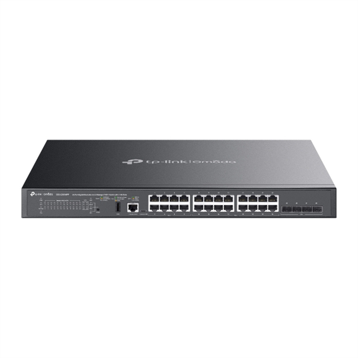 TP-Link SG5428XMPP – Managed Switch – 24×GbE, 4×SFP+, L3, PoE++ 500 W, 1U