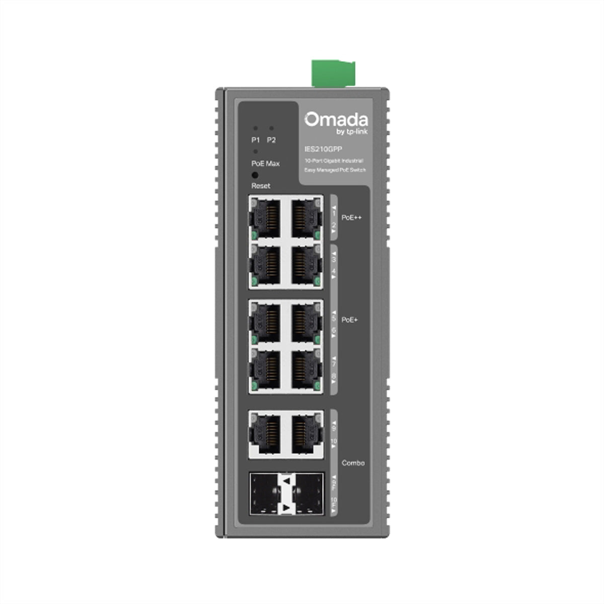 TP-Link IES210GPP – Managed Switch – 8×GbE, 2×SFP, PoE++ 240 W