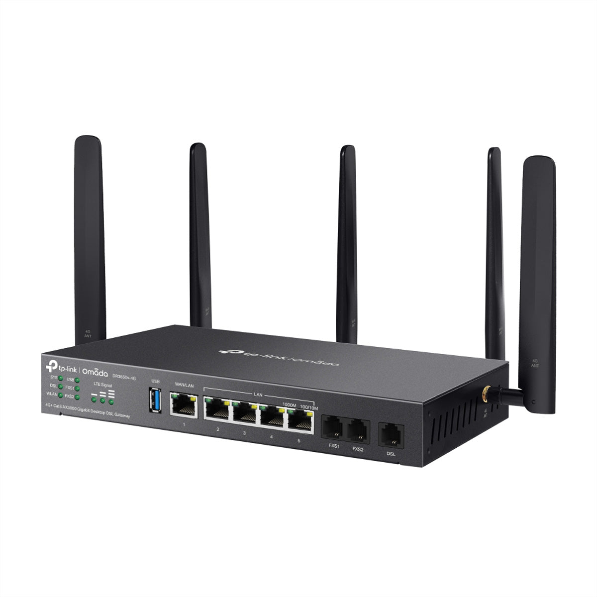 TP-Link DR3650V-4G DSL-Gateway – Wi-Fi 6 (AX3000), Dual-Band, 3× RJ-11, 4× Gigabit RJ-45, 2× USB 3.0