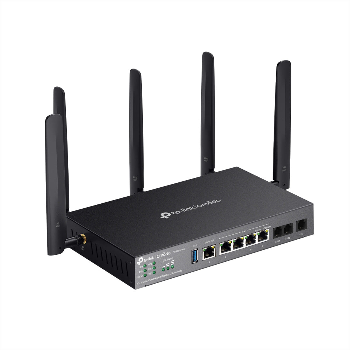 TP-Link DR3650V-4G DSL-Gateway – Wi-Fi 6 (AX3000), Dual-Band, 3× RJ-11, 4× Gigabit RJ-45, 2× USB 3.0
