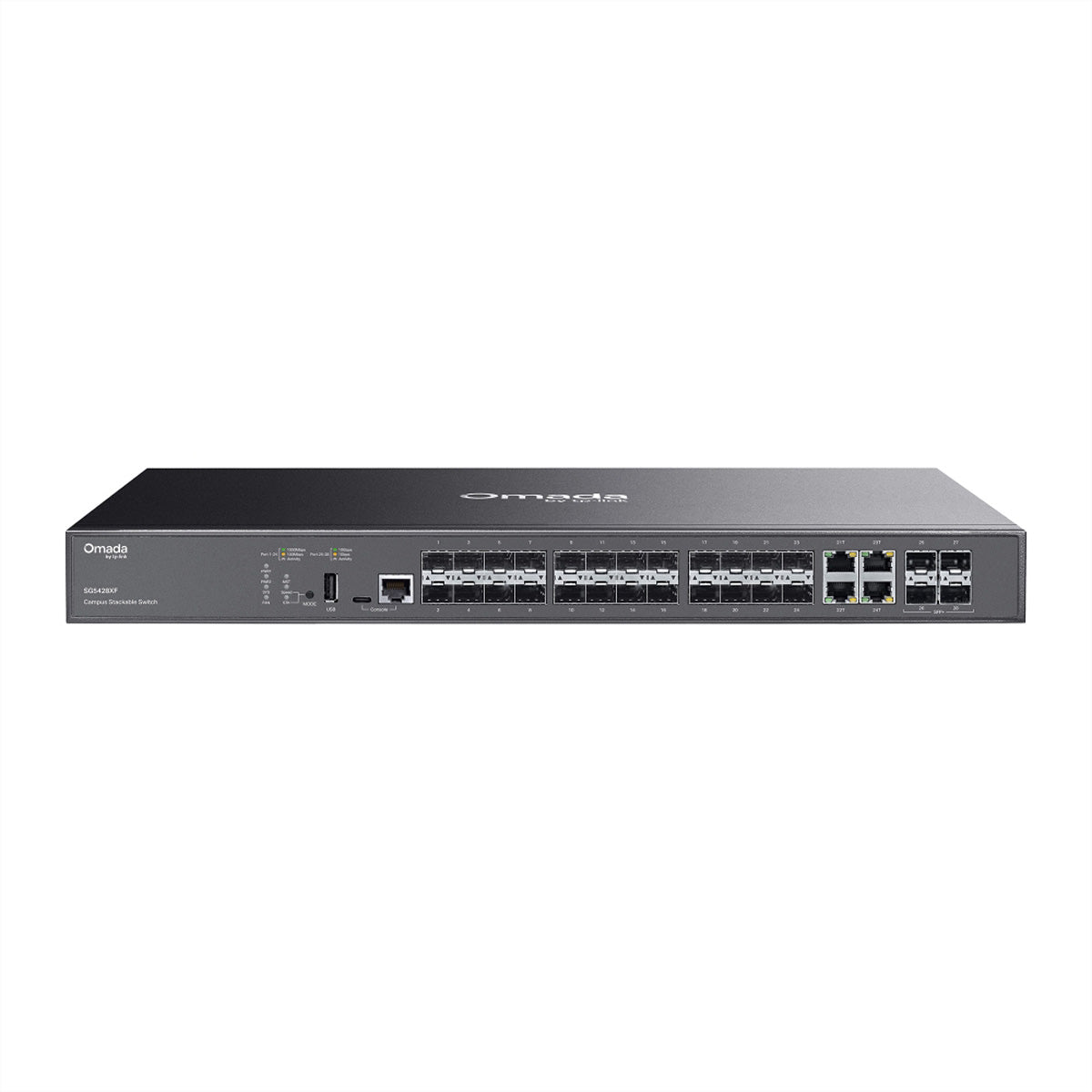 TP-Link SG5428XF – Managed Switch – 4×GbE, 20×SFP, 4×10G SFP+, L3, 19" Rack, 1U