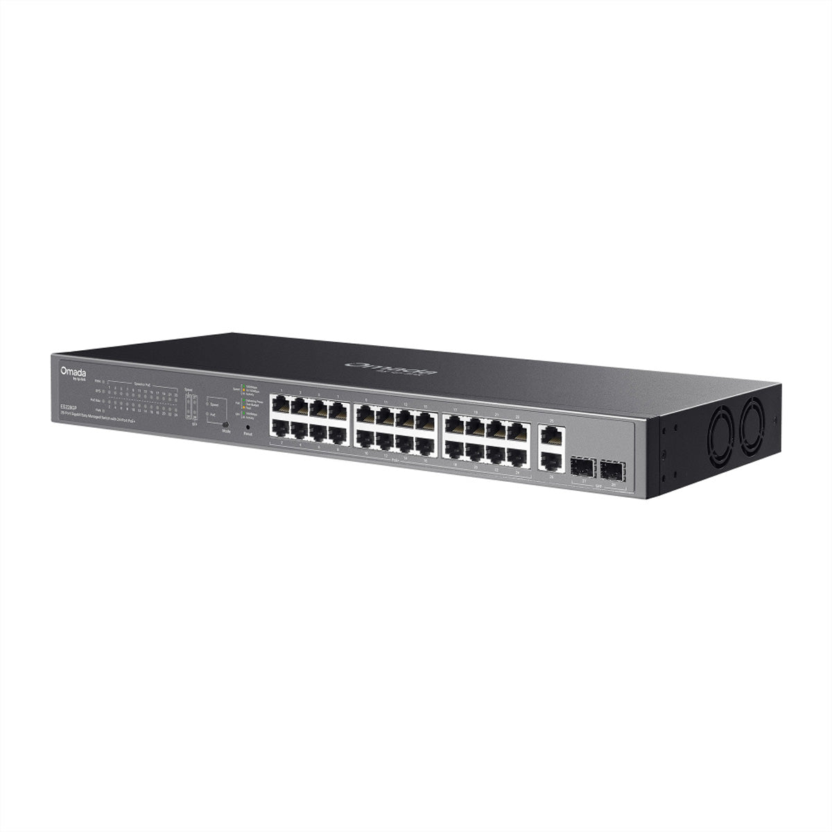 TP-Link ES228GP – Managed Switch – 26×GbE, 2×10G SFP+, L2, PoE+ 250 W, 1U